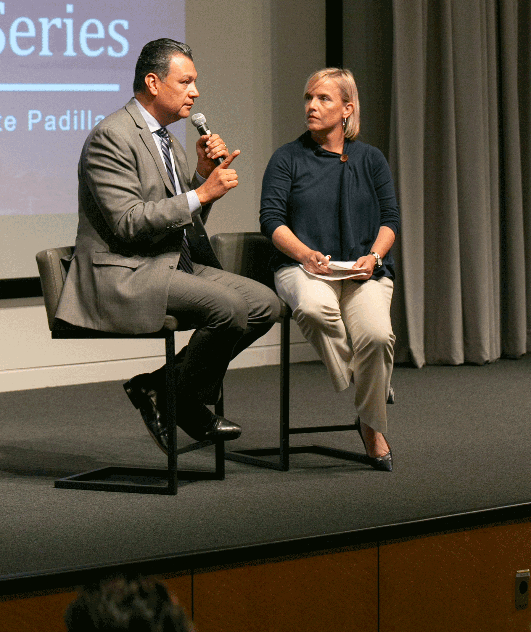 Kristin interviewing California Secretary of State Alex Padilla on ensuring secure elections for all Californians.